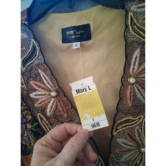 Silk Mary L Couture Top Nordstrom Wild Paisley Small Style #2932 VINTAGE NWT - Picture 6 of 11